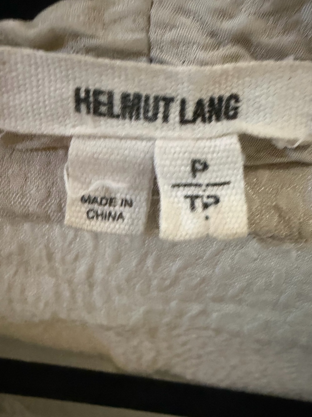 Helmut Lang Textured Silk Asymmetrical Blouse Tunic Greige Taupe Size P - Picture 6 of 7